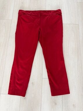 LOFT Red Pull-On Cropped Pants 14p petite s20
